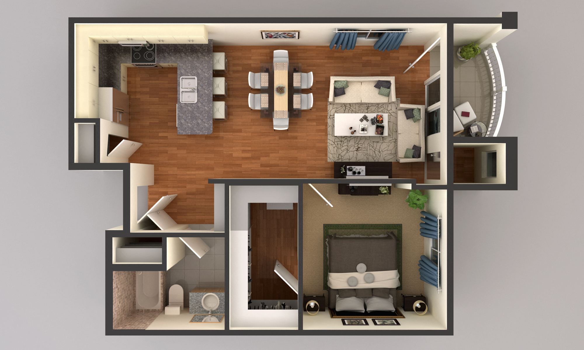 1 bedroom floor plan